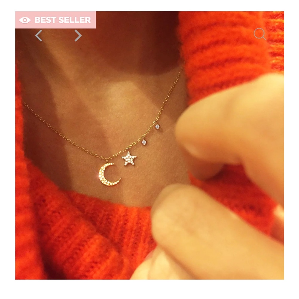 Meira T Moon and Star Diamond Necklace - Picture 2 of 2